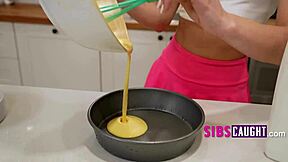 Step-Sis Tempts With Cake Offer While Spreading Legs For Taboo Teen Sex Encounter