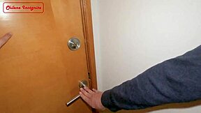 Desperate housewife in costume dresses up and rides pizza delivery guy cowgirl style for cum salsa lunch outdoors