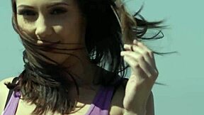 lesbian milf fingers teen babe's pussy with heels and shoes in outdoor masturbation.