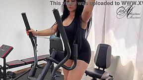Skinny Latina Teen Masturbates Intensely In Empty Gym