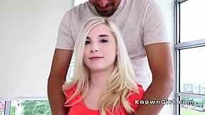 In this casual story, petite girlfriend gets huge dick from ex-boyfriend in panties