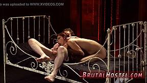 tickling bdsm feet barrel setup with strapon anal domination on bound teen in fetish session