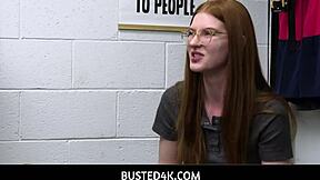 Busted4k - Long Time Employee Jane Rogers Caught Red Handed By Officer Billy Boston And Gets Punished