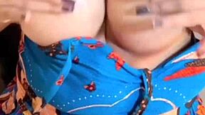 Bold Brazilian babe with natural tits commands guided handjob and dildo blowjob to intense orgasm.