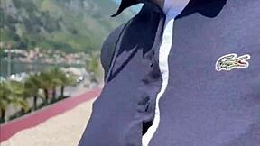 Public flashing and sex in tourist hotspot - pov teen 18+ sex with big ass babe bent over for doggystyle monster cock fucking outdoors!