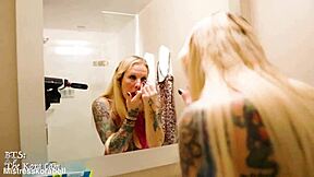 reunited hotel room rendezvous with blonde milf and big black cock in interracial blowjob and doggystyle fucking - want to join the bareback action?