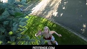 I'm walking home and big dude Vince Karter teases me for being small, petite busty blonde Roxy Risingstar says.