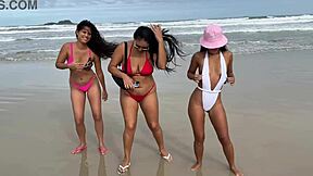 on a beach holiday during spring break, the group turns into a wild 4some with maya hyuga, bia andrade, and candy debby getting frisky