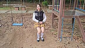 Colegiala latina teen in miniskirt goes to teacher's house for homemade pussy sex and foot play