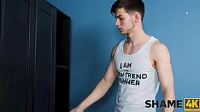 Guy forgets dildo for mature's legs.