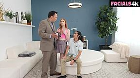 Oh man scarlett skies had to step in and get double teamed by her boyfriend and his boss just to save his job