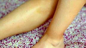 Asian Babe Fingers Shaved Wet Pussy To Cum With Panties On!