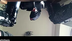 Preview of chairtied hooded ballgagged setup with ring gag for sucking task.