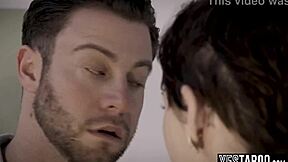 Big boobs MILF nurse bangs the paralyzed patient's husband right on her bed! 😏