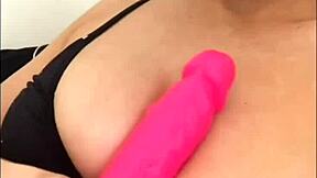 slutty british horny girlfriend experience unfolds with european teen using dildo in homemade webcam solo