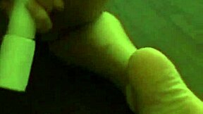 Asian babe enjoys her toy in that hairy spot solo