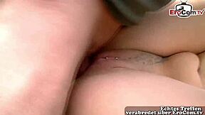 Skinny German stepdaughter fucked by stepfather in outdoor forest setting