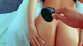 Dominating that most perfect oiled tanned big round ass Latina in bareback anal