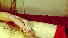 Why milk his long cock so hard after work when solo orgasm hits differently in homemade session