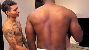 Boyfriend Surprises Girlfriend With Big Cock Chocolate Leading To Interracial Threesome With Muscular Black Bodybuilder