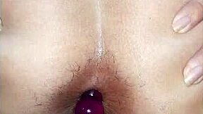 Brazilian Teen Cutie Does Anal Training With Big Cock Toy On Shaved Ass