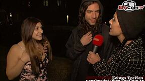 hey stranger, wanna get dragged off by this young teen for some public fun? she says in german casting.