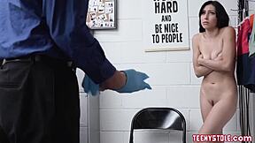 Teen thief says big dicked officer fucks me in office doggystyle