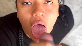 Oh man, my stepsister's cute brunette best friend bursts in and delivers an incredible blowjob! Amateur couple Nysdel rocks it.