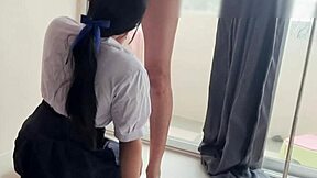 i'm a chubby asian student focusing more on sucking cock and creampie than studying in cosplay