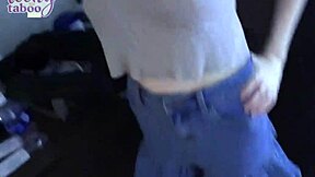 Blonde babysitter Claire bends over for Seth's deepthroat blowjob and wet pussy riding until creampie