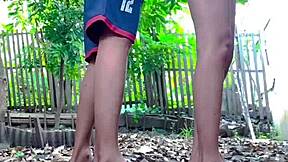 feeling the thrill of banging neighbor's wife in backyard garden