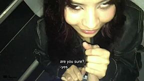 Sexy stepsister begs for ORAL SEX and rides big cock doggystyle until CREAMPIE orgasm. Homemade video shows her skinny body shaking in ecstasy.