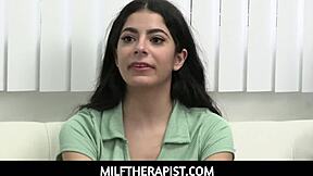 Milftherapist features sexy milf doctor ashley wolf guiding a slutty babe on sharing her old man in a hospital threesome group session