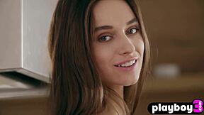 brunette gloria sol strips lingerie in solo softcore as hottest petite natural tits milf