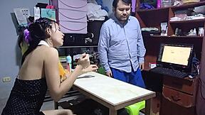 I feel so aroused as the boss licks and fucks the latina secretary to secure her job