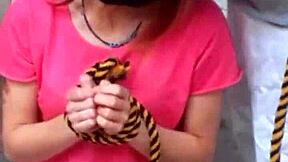 bonneyuwu from argentina gets tied up in bed and forced into cute homemade sex in her skirt