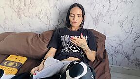 Found My Girlfriend Masturbating Ends Fucking Me Big Cock Blowjob Brunette Colombian Deepthroat Doggystyle Latina Pov Taboo Wet