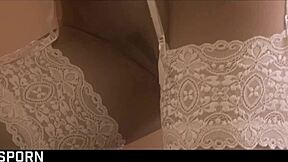 Oh yes, slip into my sexy white lingerie for romantic anal fucking on this sensual brunette milf!