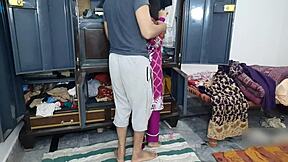 Cute desi Indian teen experiences first-time quickie fuck with stepbrother in British setting