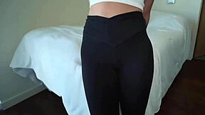 A sweet little teen becomes a fuck toy for daddy figure. She rides in cowgirl and doggystyle to quick climax.