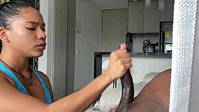 I swallow every inch of that huge cock and enjoy it all!