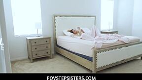 Povstepsisters - avery cristy slobbers her stepbrothers big prick. Horny teen with big tits gives pov blowjob leading to creampie sex.