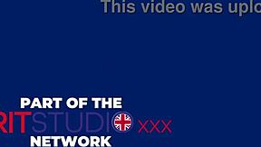 British college student in emo goth uniform edged and teased by teacher on desk with close-up orgasm