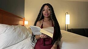 want to join eva parker for a cozy reading session in her favorite spot?