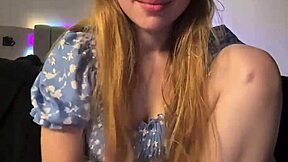 blond girl playing in doggystyle... she fingers her shaved pussy wet