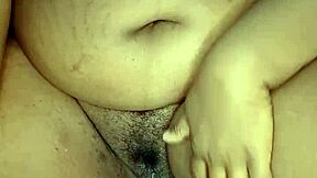 Ebony Stepmother Masturbating With Big Clit And Wet Pussy Lips