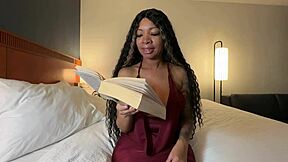 want to join eva parker for a cozy reading session in her favorite spot?