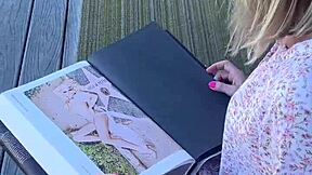 the petite blonde milf discovered a playboy magazine outdoors in california that really aroused her desires