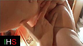 blonde slut gets ass fucked doggystyle on camper with blowjob and rimjob