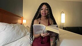 want to join eva parker for a cozy reading session in her favorite spot?